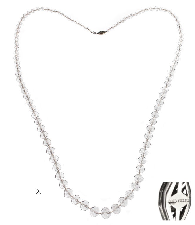 Women's Three Cut Crystal Necklaces