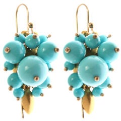 Turquoise and Gold Earrings