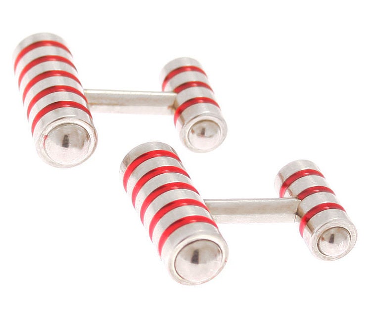 Paloma Picasso for Tiffany Enamel Sterling Cufflinks