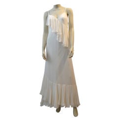 Sweet and Sexy 70's Donald Brooks Ruffled Column Gown