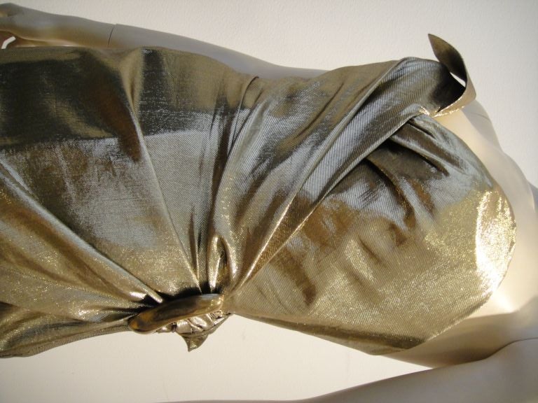 Thierry Mugler Spectacularly Sexy Gold Lame Cocktail Dress