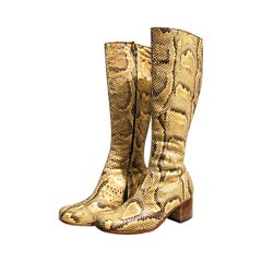 Vintage Granny Takes a Trip Exotic Snakeskin Boots