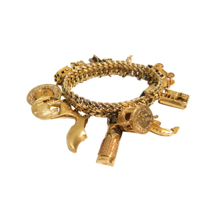 Heavy Serpentine Chain Charm Bracelet