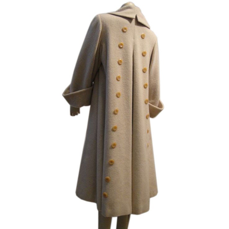 Lilli Ann Beige ButtonUp Overcoat at 1stdibs