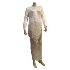 Ivory Patricia Lester Silk "Fortuny-Style" Pleated Ensemble