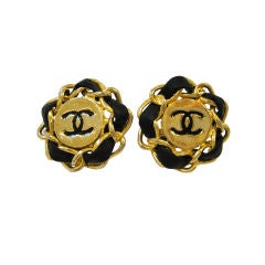 Iconic Chanel Logo Earrings with Chain Link