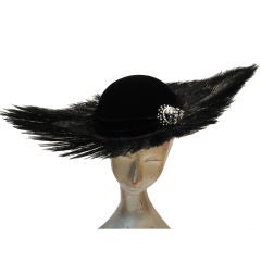 Vintage Dramatic 50's Egret Feather Hat