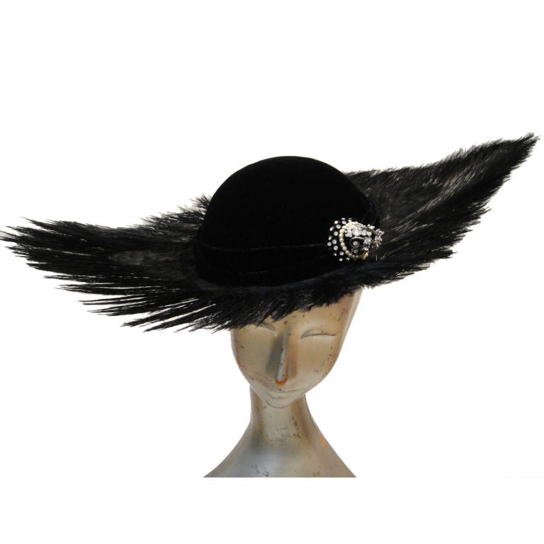 Dramatic 50's Egret Feather Hat