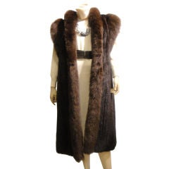 Vintage J. Rubin Mink and Fox Fur 3/4 Length Vest