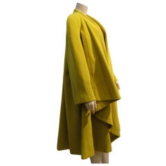 Retro 1990s Byblos Chartreuse Cashmere/Wool Shawl Coat