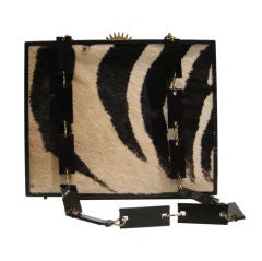 Vintage 50s Zebra Print  Calf Box Bag