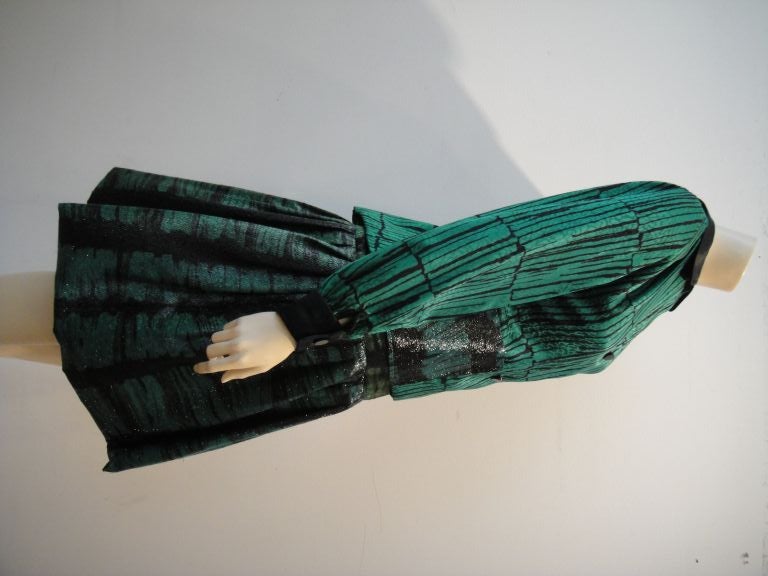1980s Galanos Printed Silk/Lamé 2 Pc. Ensemble