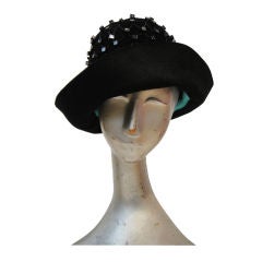 1970s Yves Saint Laurent Fedora w/ Resin & Net Overlay