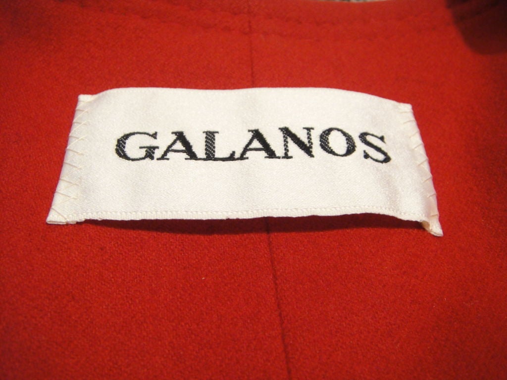 James Galanos Plaid Silk Dress w/  Wool Military Style Jacket 4