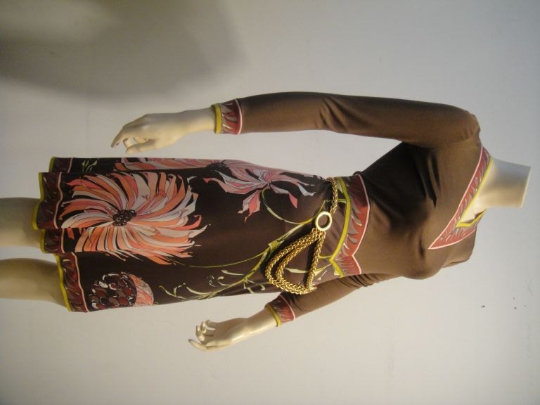 Pucci Silk Jersey Cocktail Dress w/ Banding Trim