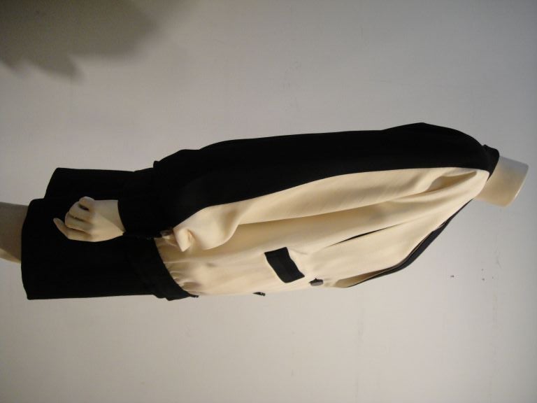 Galanos 80s Black/White Eisenhower Style Day Jacket 1
