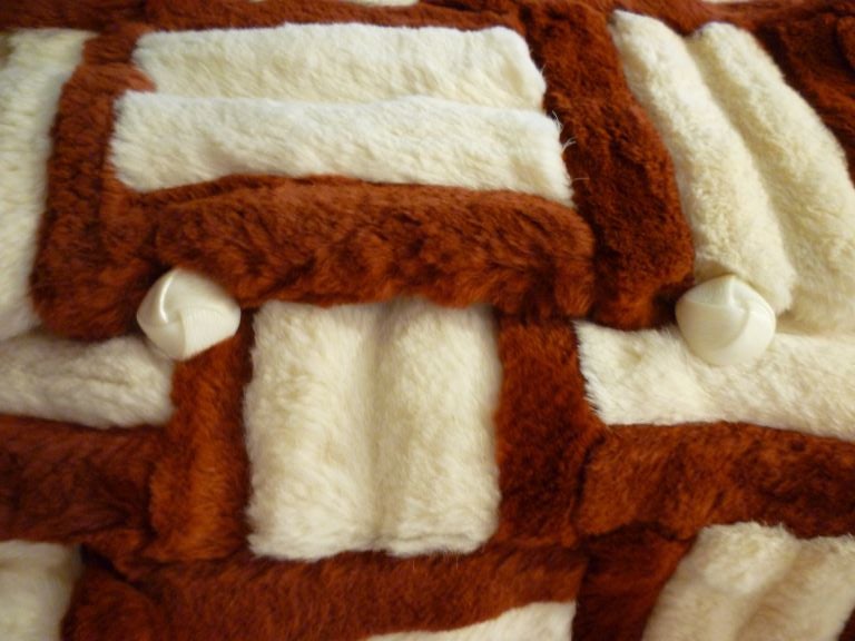 Modernist Sheared Fur Jacket in Two-Tone Basketweave Pattern 1