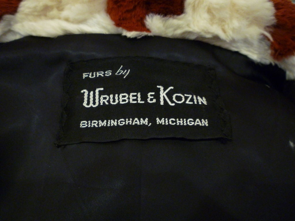 Modernist Sheared Fur Jacket in Two-Tone Basketweave Pattern 2