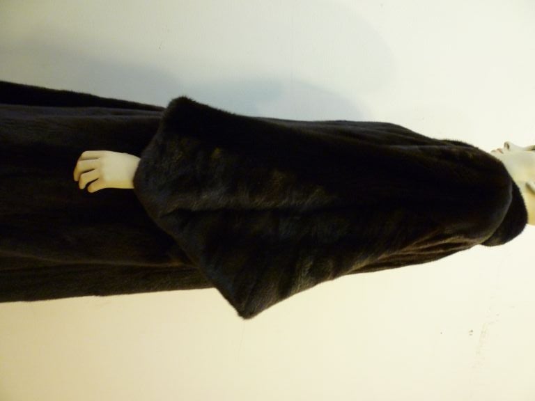 Galanos for Neiman Marcus Black Onyx Dolman Sleeve Mink Coat 2