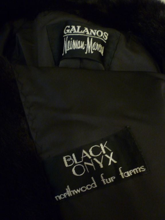 Galanos for Neiman Marcus Black Onyx Dolman Sleeve Mink Coat 3