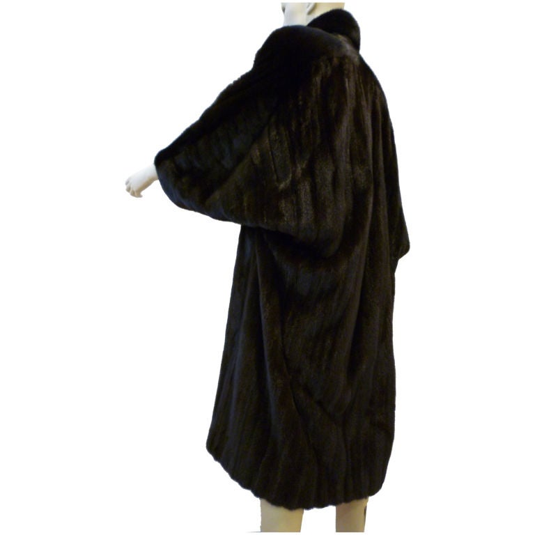 Galanos for Neiman Marcus Black Onyx Dolman Sleeve Mink Coat