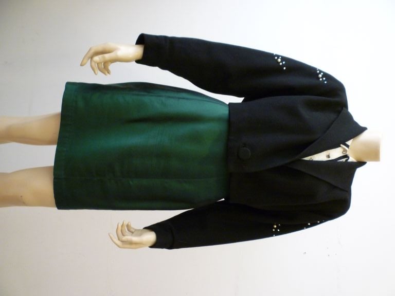 1950's Dolman Sleeve Beaded Wool Dolman Sleeve Jacket 1