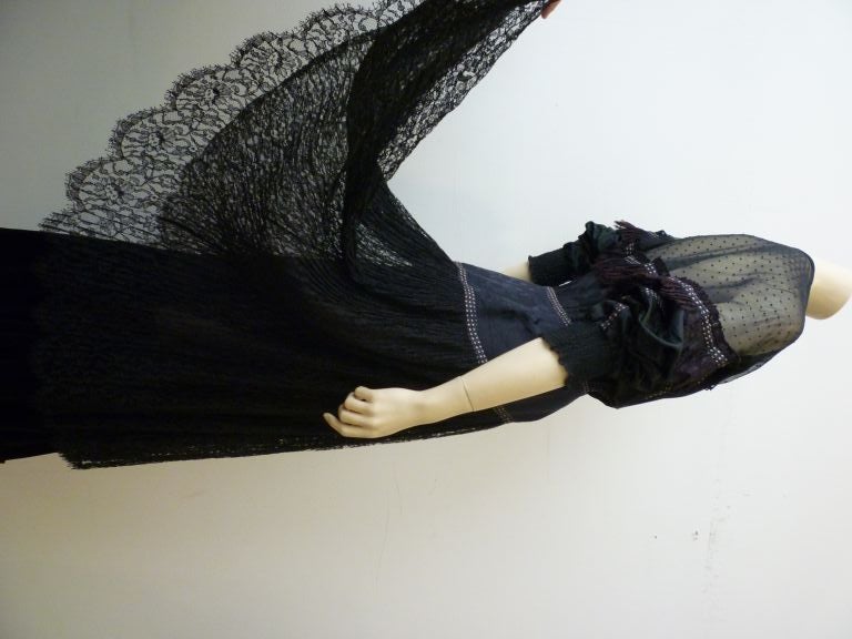 Koos Van den Akker Victorian Inspired Lace Tulle and Ruffle Gown