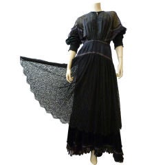 Vintage Koos Van den Akker Victorian Inspired Lace Tulle and Ruffle Gown