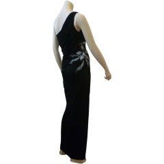 Ruben Panis Fantastic Silk Jersey One-Shoulder Gown w/ Beadwork