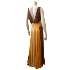 30s Silk Chiffon Gown in Autumnal Shades