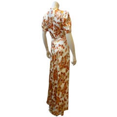 Vintage 40s Gorgeous Floral Satin Dressing Gown