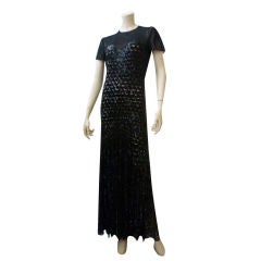 Incredible 30s Deco Sequin on Net Evening Gown