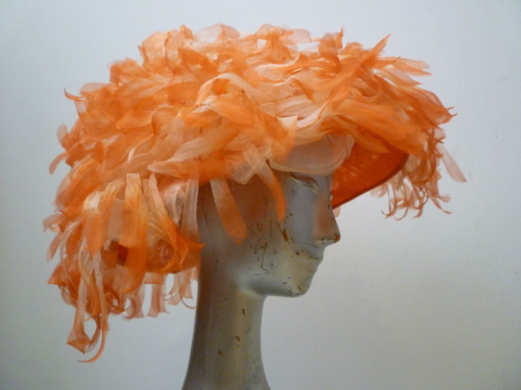 Extravagant Whimsical Chiffon Floral Fringe Spring Hat 1
