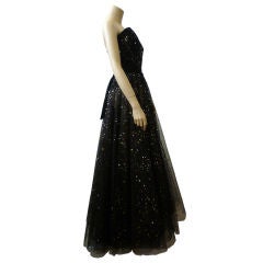 Vintage Ethereal 1950s Strapless Tulle and Star Sequin Confection