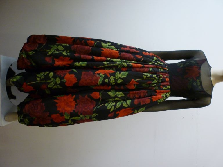 Galanos 1950s Luxurious Silk Floral Ball Gown