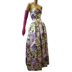 Norman Norell - Fantastic Early 60s Brocade Strapless Ballgown