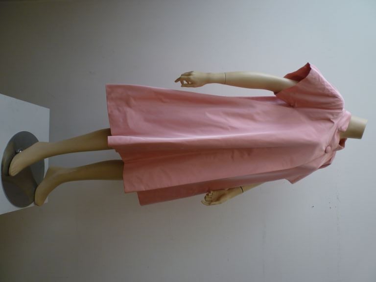 Brown Sarmi 60s Pink Silk Baby Doll Opera Coat