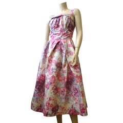 Wonderful Helen Sjolander 1950s Silk Floral Party Dress