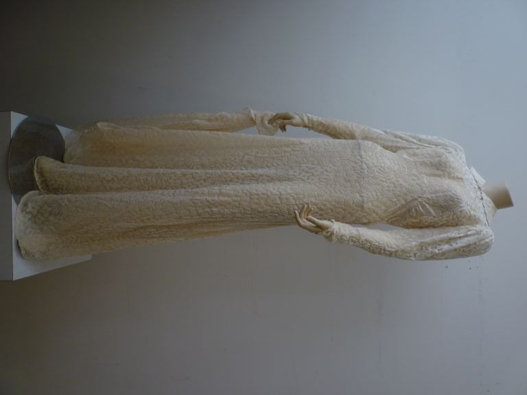 Women's 1930s Bias-Cut Silk Dévoré Velvet and Lace Wedding Gown