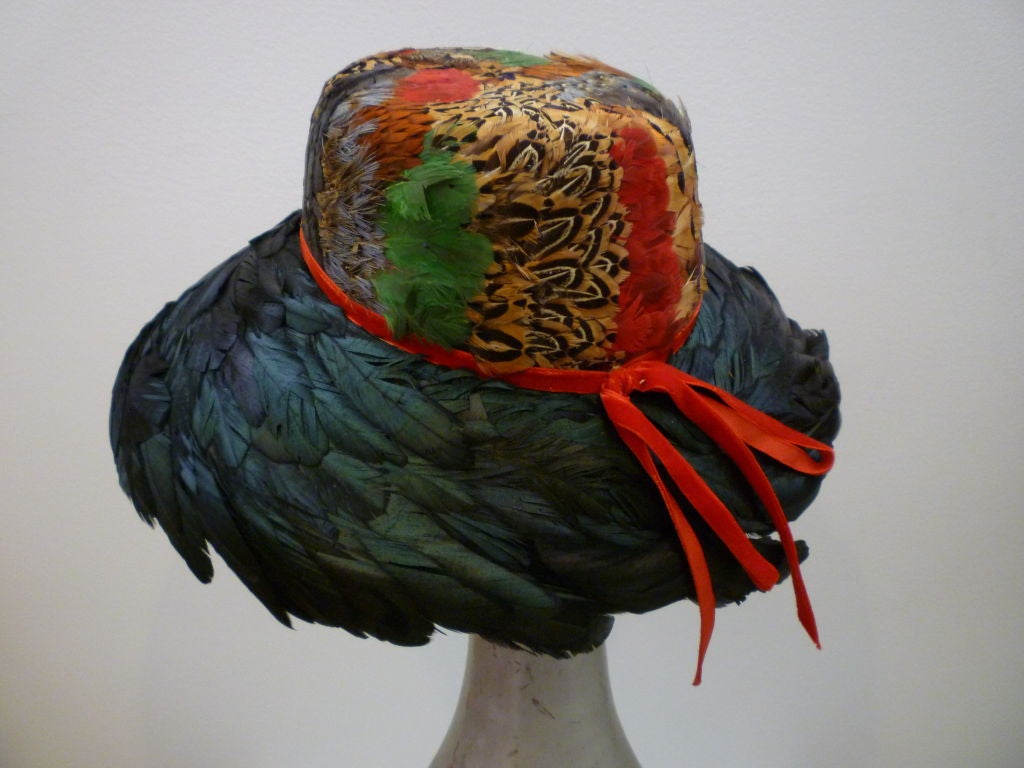 Women's Jillé 1950's Pheasant and Coq Feather Hat