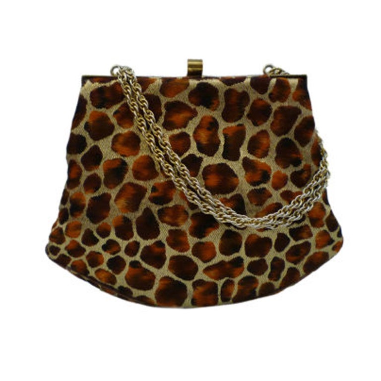 Wonderful 1950
s Giraffe Pattern Lamé Cocktail Purse