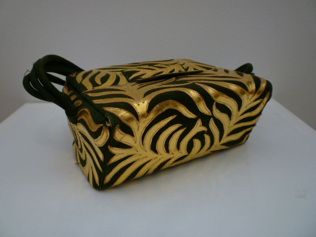 Spectacular Koret 1940s Gilt Leather Evening Box Bag