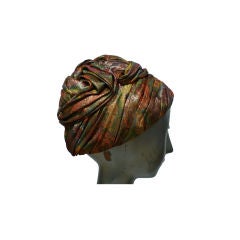 Hattie Carnegie Fantastic Lamé Turban  1950s