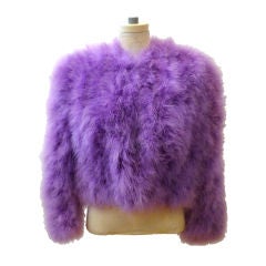 Retro Fabulous Purple 70s Marabou Chubby