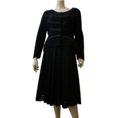 Fantastic Mugler Black Jacket with Satin "Rib" Insets!
