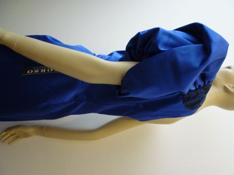 80s Beaded One-Shoulder Gown