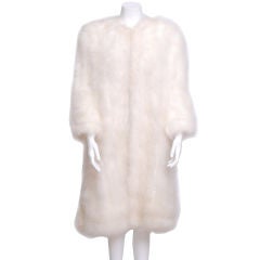 Cream Marabou Feather Coat