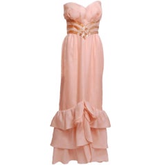 Loris Azzaro Peach and Gold Gown