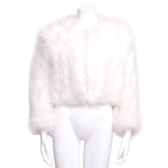 Vintage Neiman Marcus White Marabou Feather Coat worn In Ugly Betty