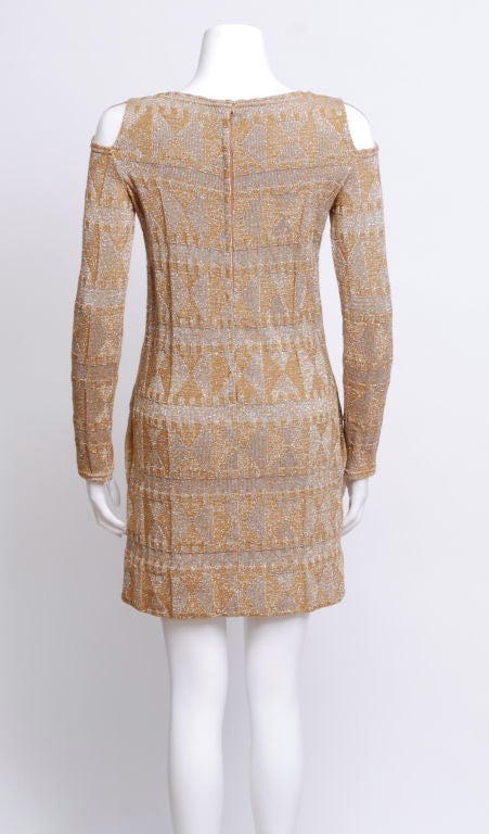 Rudi Gernreich Metallic Knit Mini Dress In Excellent Condition For Sale In Topanga, CA